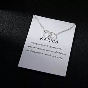 Karma Circle of Life Silver Necklace Minimalist